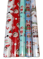 Naughty elves inpakpapier rood, 4meter