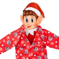 Naugty elves pyjama outfit rood